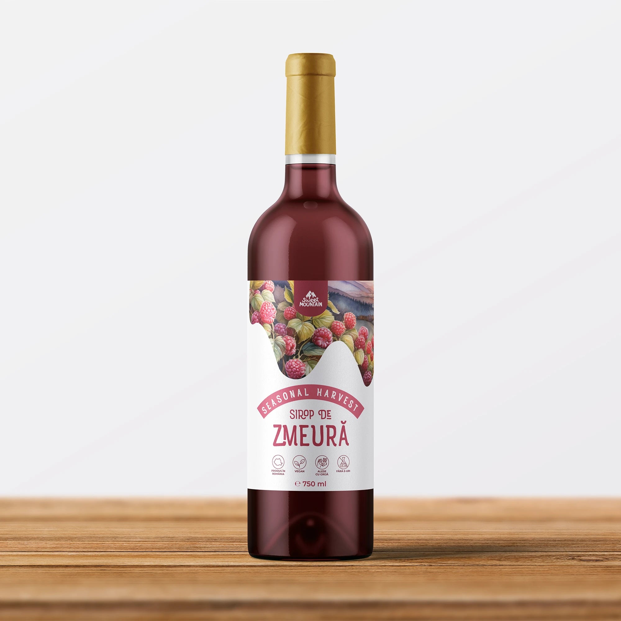 Sirop de Zmeură 100% natural din gama Seasonal Harvest. Rețetă tradițională