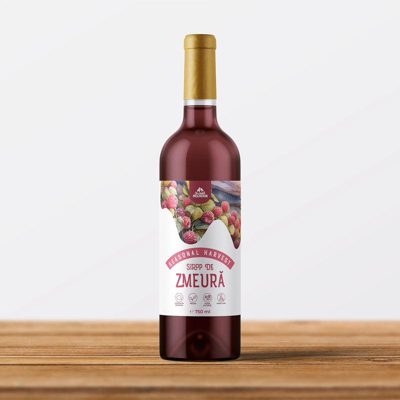 Sirop de Zmeură 100% natural din gama Seasonal Harvest. Rețetă tradițională