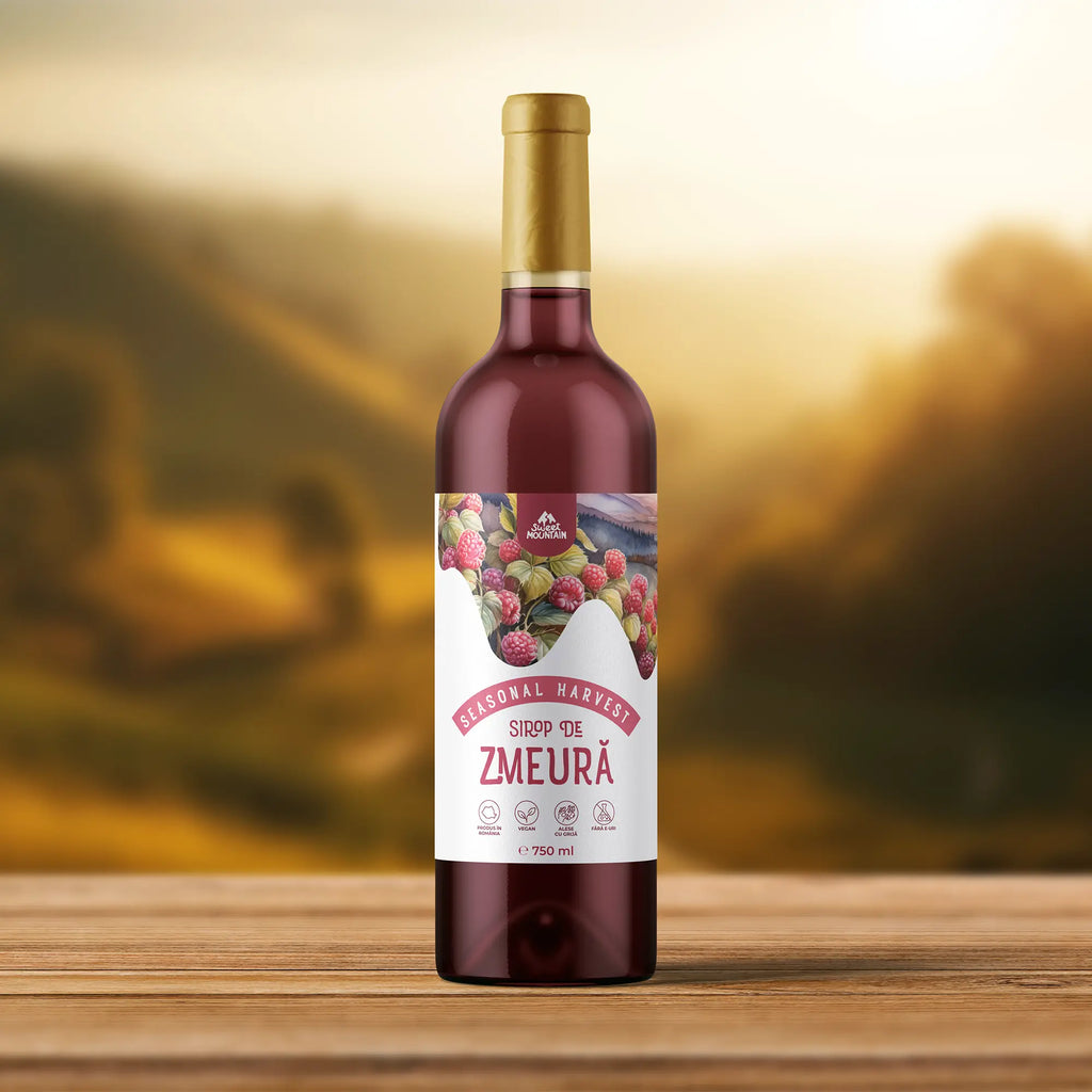 Sirop de Zmeură 100% natural din gama Seasonal Harvest. Rețetă tradițională